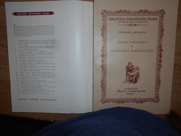 ANNALI Tipografici di GIACOMO MAZZOCCHI