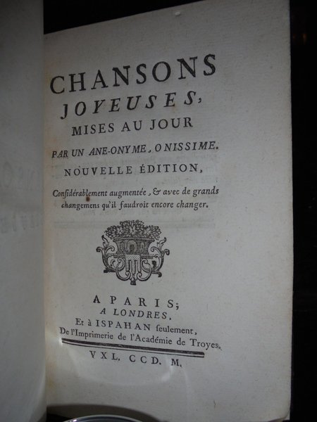 Anthologie françoise, ou Chanson choisies, depuis le 13 siècle jusqu'à …