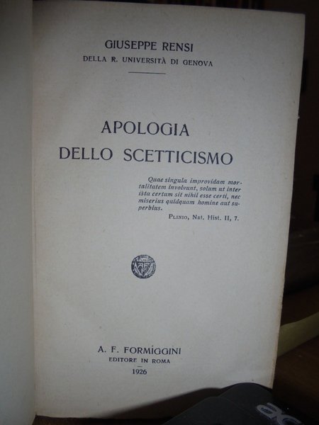 Apologia dello Scetticismo