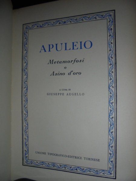 APULEIO. Metamorfosi o Asino d' oro