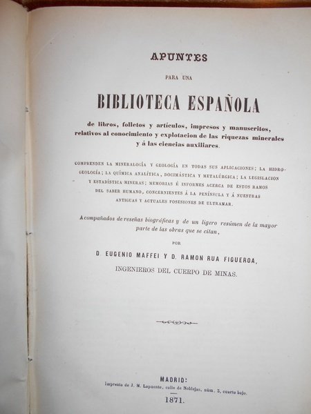 APUNTES PARA UNA BIBLIOTECA ESPAÑOLA de libros, folletos y articulus, …