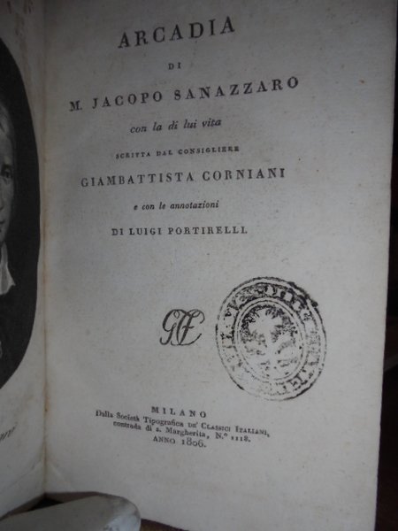 ARCADIA di M. Jacopo Sanazzaro con la di lui vita