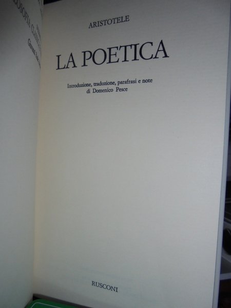 ARISTOTELE. La Poetica