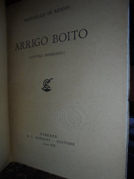 ARRIGO BOITO capitoli biografici