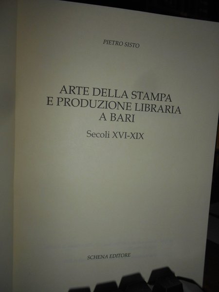 Arte della Stampa e Produzione Libraria a Bari