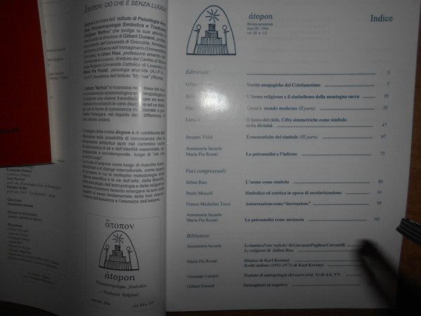 ATOPON. Psicoantropologia Simbolica e Tradizioni Religiose. 4 riviste