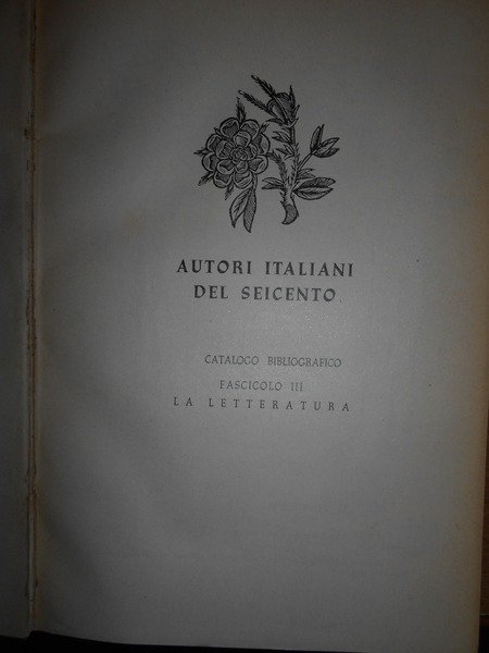 Autori Italiani del '600. Libreria Vinciana 1948 - 1951