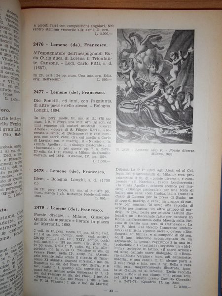 Autori Italiani del '600. Libreria Vinciana 1948 - 1951