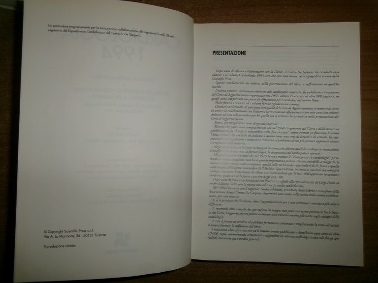 Autori Vari. CARDIOLOGIA 1994 Testi di aggiornamento e Atti del …