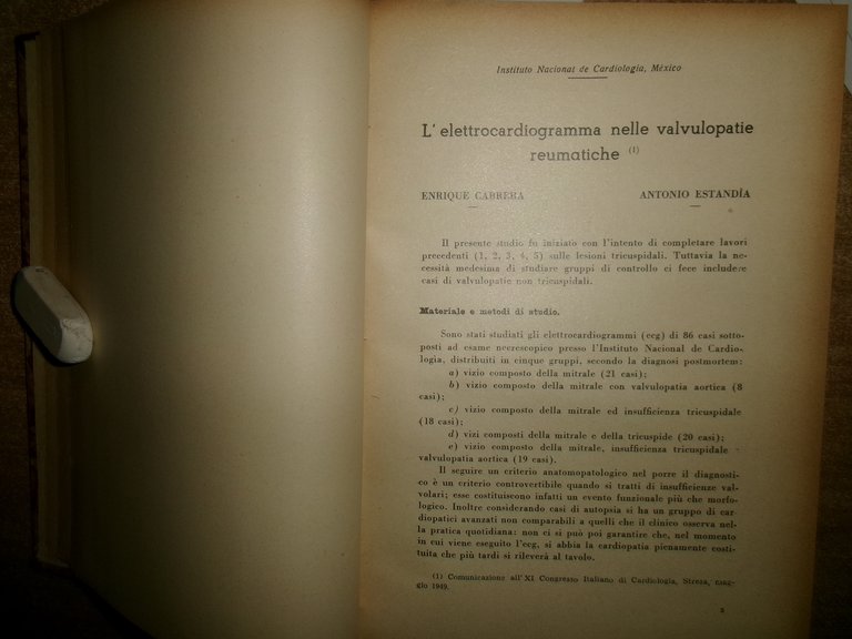 Autori Vari. FOLIA CARDIOLOGICA. Atti Soc. It. Card. 1940/1950