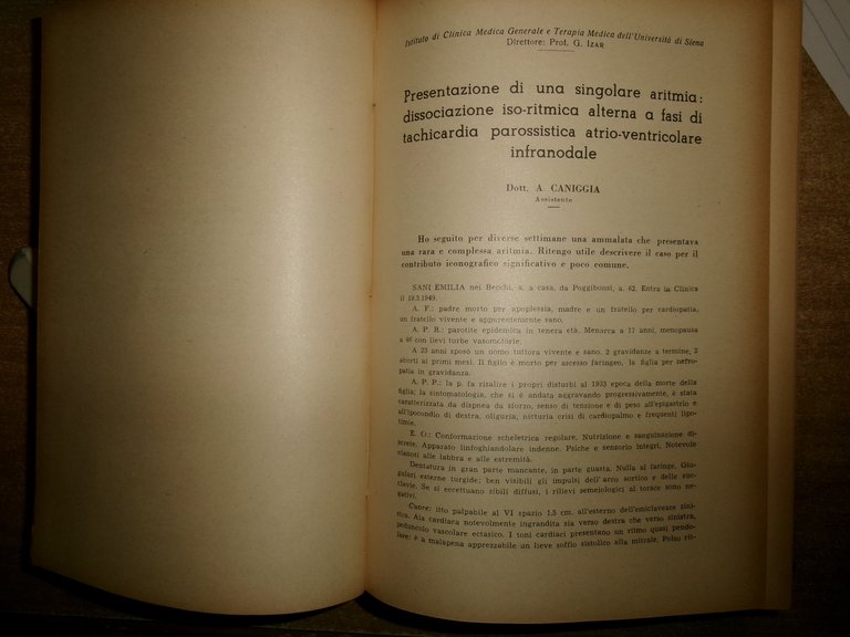 Autori Vari. FOLIA CARDIOLOGICA. Atti Soc. It. Card. 1940/1950