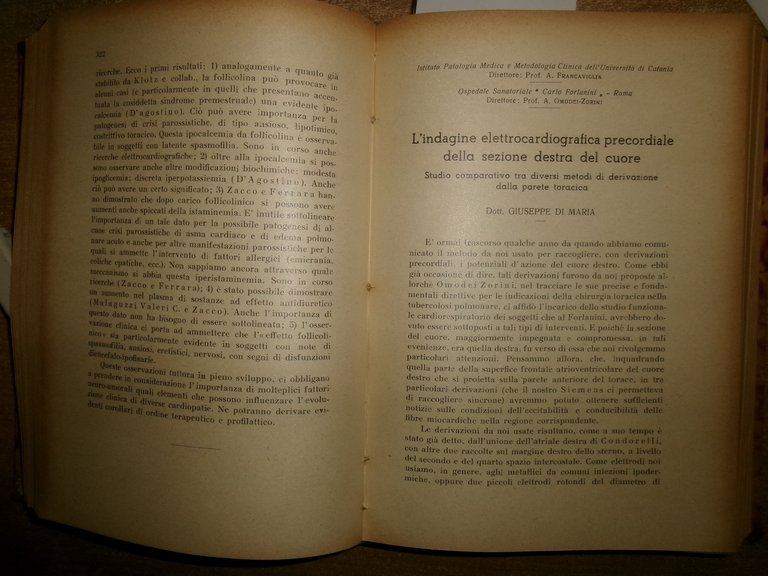 Autori Vari. FOLIA CARDIOLOGICA. Atti Soc. It. Card. 1940/1950