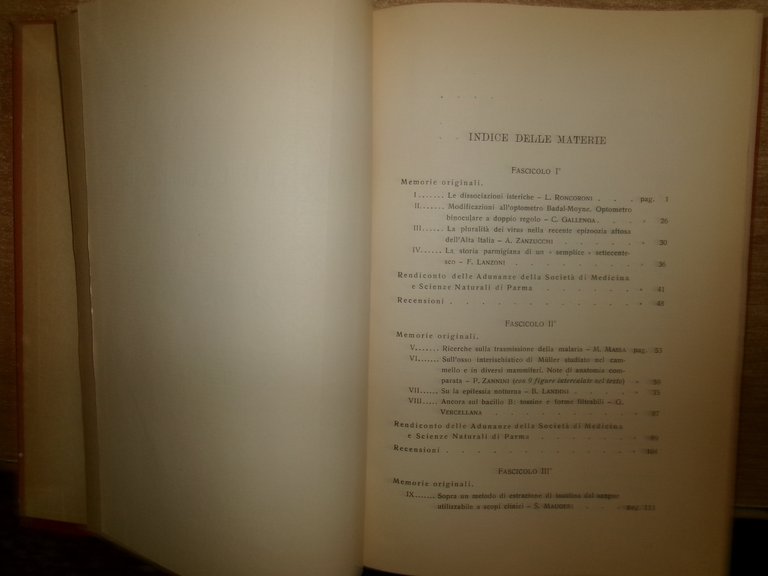 Autori Vari. L' Ateneo Parmense 2 volumi anno 1929