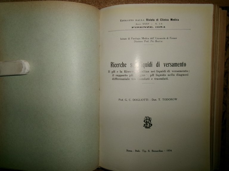 Autori Vari MISCELLANEA di numerosi estratti/opuscoli riguardanti la tubercolosi 1931