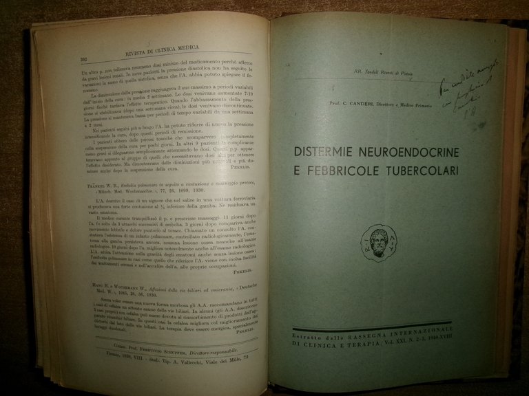 Autori Vari MISCELLANEA di numerosi estratti/opuscoli riguardanti la tubercolosi 1931