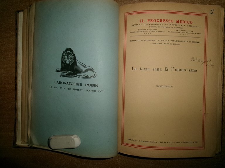 Autori Vari MISCELLANEA di numerosi opuscoli/estratti riguardanti la medicina...