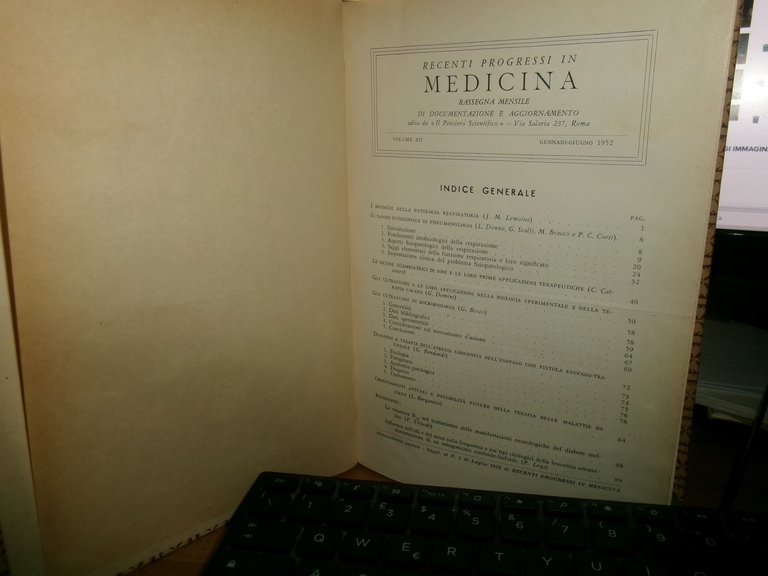 AUTORI VARI. RECENTI PROGRESSI in MEDICINA 1952. 2 volumi ex …