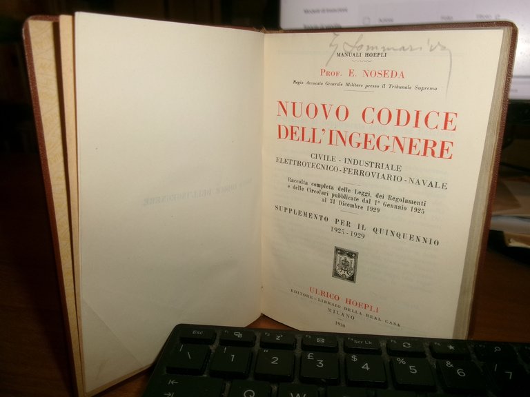 Avv. E. NOSEDA. Nuovo Codice dell' Ingegnere... SUPPLEMENTO per il... …