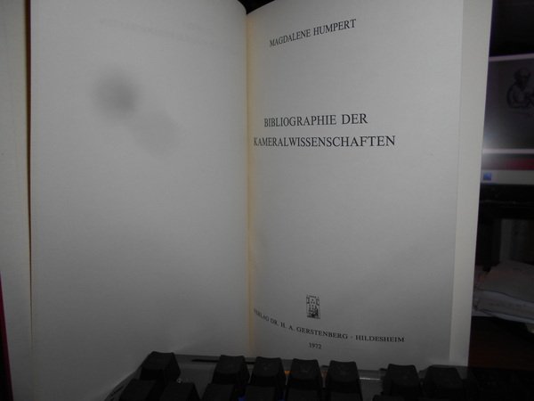 Bbibliographie der Kameralwissenschaftlen.