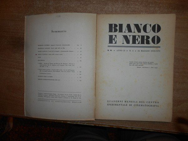 BIANCO E NERO. B.N. Anno II. N. 5. 31 Maggio …