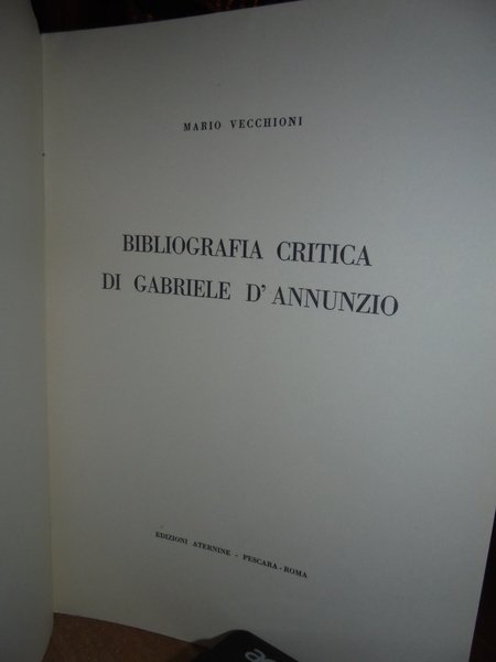 BIBLIOGRAFIA critica di Gabriele D' ANNUNZIO