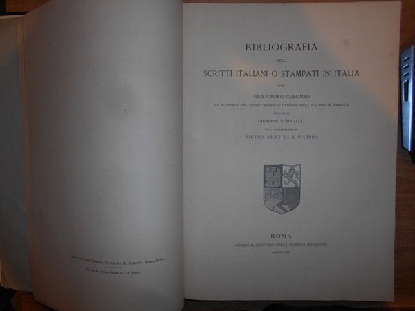 BIBLIOGRAFIA degli SCRITTI ITALIANI o STAMPATI in Italia sopra Cristoforo …