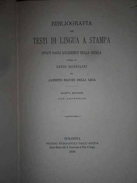 BIBLIOGRAFIA DEI TESTI DI LINGUA A STAMPA CITATI DAGLI ACCADEMICI …