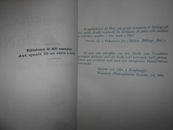 BIBLIOGRAFIA DEL DUELLO