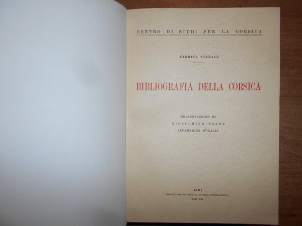 BIBLIOGRAFIA DELLA CORSICA