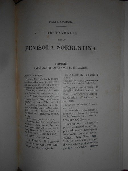 BIBLIOGRAFIA della Isola di Capri e della Penisola Sorrentina aggiuntavi …