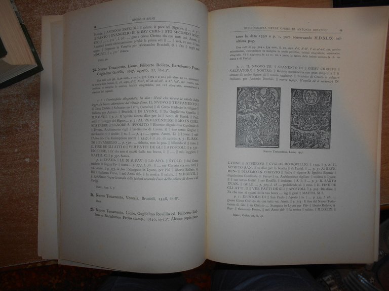 Bibliografia delle opere di ANTONIO BRUCIOLI. GIORGIO SPINI 1940