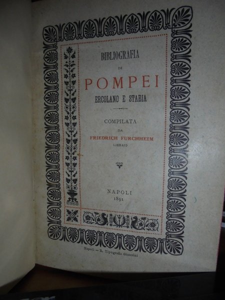 Bibliografia di POMPEI Ercolano e Stabia