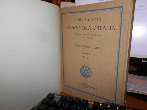 Bibliografia ESPANYOLA D' ITALIA dels origines de la imprenta fins …