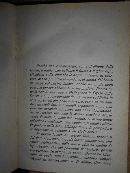 BIBLIOGRAFIA FOSCOLIANA contenente la descrizione di tutte le opere di …