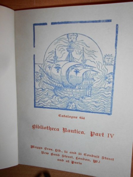 (Bibliografia-marina) [BIBLIOTHECA NAUTICA] (part.1-2-3-4). Books, prints and manuscripts relating to …