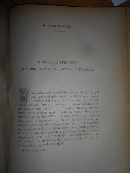 BIBLIOGRAFIA Paremiologica Italiana