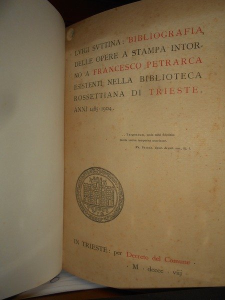 BIBLIOGRAFIA PETRARCHESCA…