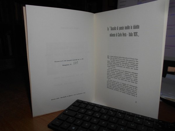 Bibliografia ragionata delle poesie libere di Carlo Porta. Italia 1826. …