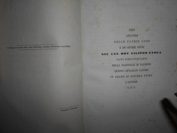 BIBLIOGRAFIA Siciliana ovvero Gran Dizionario Bibliografico. Delle Opere edite e …