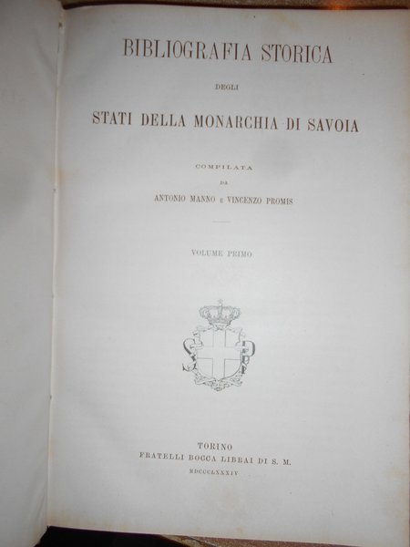 Bibliografia storica degli Stati della Monarchia di Savoia