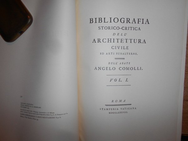 BIBLIOGRAFIA STORICO-CRITICA DELL'ARCHITETTURA CIVILE ED ARTI SUBALTERNE