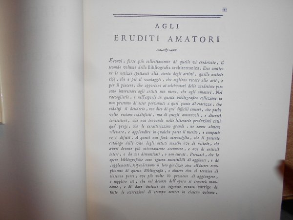 BIBLIOGRAFIA STORICO-CRITICA DELL'ARCHITETTURA CIVILE ED ARTI SUBALTERNE