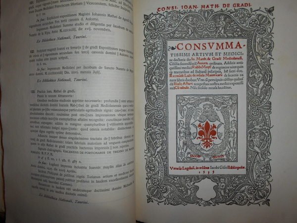 BIBLIOGRAPHIA MEDICA TYPOGRAPHICA PEDEMONTANA SAECULORUMM XV.ET XVI