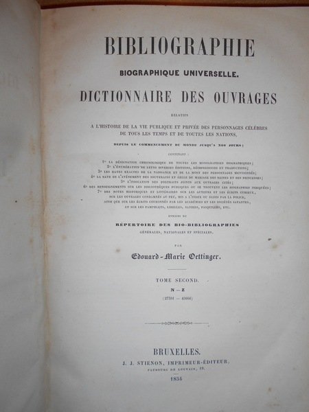 BIBLIOGRAPHIE Biographique Universelle