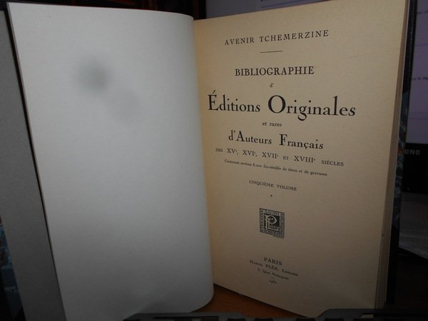 Bibliographie d' Editions Originales et rares d' auteurs français des …
