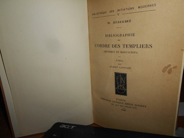 Bibliographie de L' ORDRE DES TEMPLIERS (Imprimés et Manuscrits)