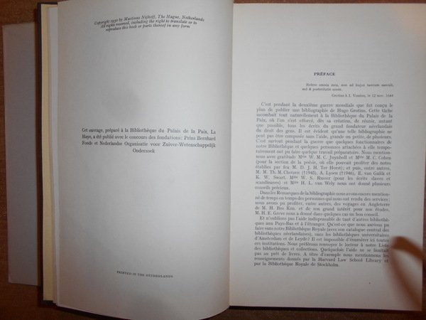 Bibliographie des écrits imprimés de HUGO GROTIUS