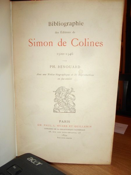 Bibliographie des éditions de SIMON DE COLINES 1520-1546