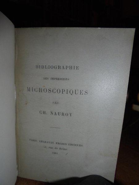Bibliographie des Impressions Microscopiques