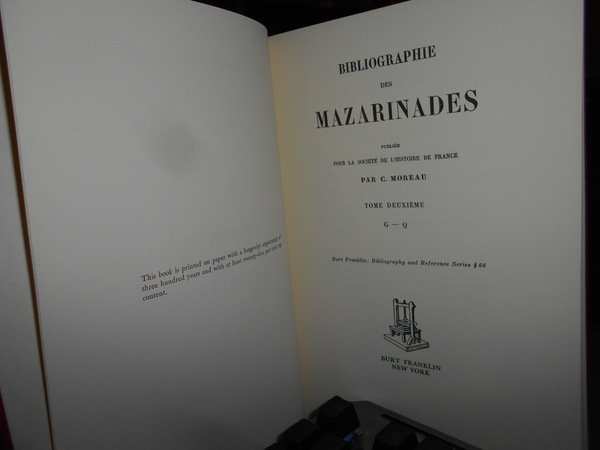 Bibliographie des MAZARINADES